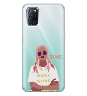 Oppo Pink Hair Tasarımlı Şeffaf Telefon Kılıfı