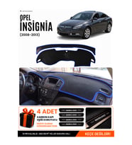 OPEL İNSİGNİA (2008-2013) Uyumlu Torpido Örtüsü Torpido Kılıfı - Siyah Mavi