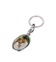 Kişiye Özel Fotoğraflı Oval Metal Anahtarlık