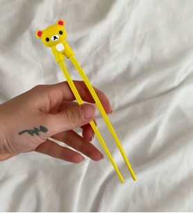 Renkli Chopstick Ve Chopstick Öğrenme Aparatı Sarı