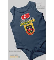 Benim Babam Jandarma Sıfır Kol Bebek Zıbını %100 Pamuk