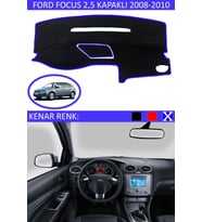 Ford Focus 2,5 Kapaklı 2005-2010 Için Uygun Torpido Koruma Halısı Siyah Kenar Renk Mavi