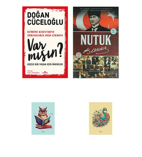 Var mısın? - Doğan Cüceloğlu - Nutuk - Mustafa Kemal Atatürk - Not Defterli Seti (Renksiz)