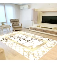 Eliana Home Dijital Baskı Yıkanabilir Kaymaz Taban Salon Halısı Ve Yolluk LNA0861-FNL71 (Beyaz)