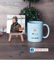 Pilot Fotoğraflı Dekoratif Taş, Kupa Bardak Beyaz Hediye (Model 1)