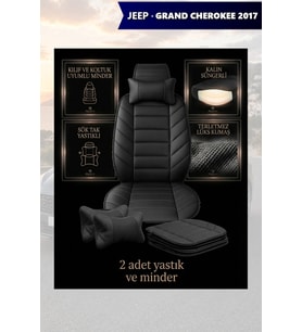 jeep grand cherokee 2017 Koltuk ve Kılıf uyumlu Yastık Lüks Minder Siyah 2 Minder 2 Yastık