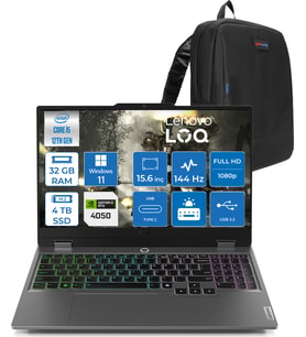 Lenovo Loq 15IAX9 Intel Core I5 12600HX 32GB Ddr5 4tb SSD 6GB/RTX4050 105W IPS 300NITS 144Hz WIN11HOME 15.6" Fhd Taşınabilir Bilgisayar W83GS00PETRH12+ZETTAÇANTA