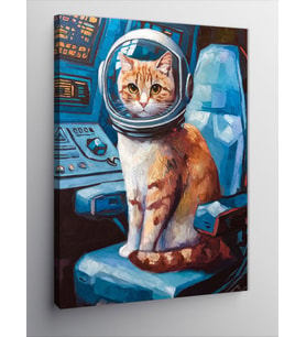 Kanvas Tablo Astronot Kedi