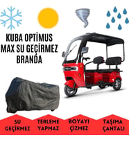 Kuba Optimus Max Kabinli 3 Tekerlekli Motor Brandası Su Geçirmez