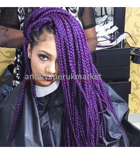 Afrika Örgüsü ve Rasta için Sentetik Saç 165 GR ORTA MOR PURPLE 2
