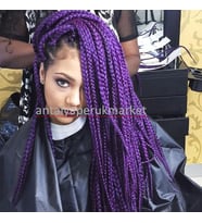 Afrika Örgüsü ve Rasta için Sentetik Saç 165 GR ORTA MOR PURPLE 2
