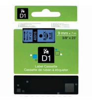 PUUN®Dymo D1 40916 S0720710 9 mm x 7 mt Muadil Mavi Etikete Siyah Yazı Şerit Etiket Kaseti (Çok Renkli)