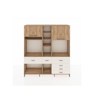 Hyperion Dolap 11 Raflı 6 Çekmeceli 4 Kapaklı 220x44x243 Çam-Çam/Aytaşı
