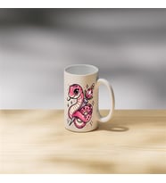 Pembe Sevimli Ejderha Temalı Porselen Kupa Bardak Fantastik Hayvan Tasarımlı Dekoratif Kupa