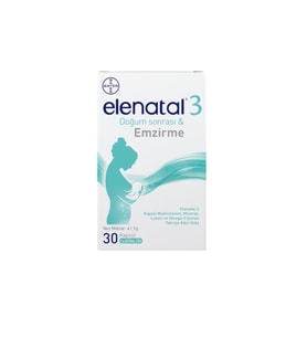 Elenatal3 Multivitamin, Mineral ve Omega-3 İçeren Takviye Edici Gıda 30 Kapsül