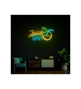 Juice BAR Yazılı ve Şekilli Neon Tabela