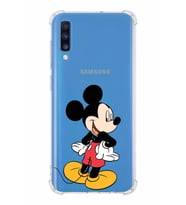 Samsung Galaxy A70  Köşe Korumalı Antişok Kapak Mickey Mouse Tasarımlı Şeffaf  Kılıf