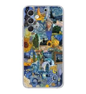 Samsung Galaxy A55 Uyumlu Vincent Van Gogh Sanatsal Tasarımlı Şeffaf Telefon Kılıfı
