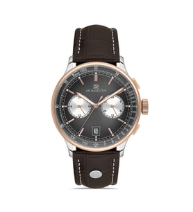 Momentus CC305T-04KR Fonksiyonlar Aktif Takvimli Deri Kordon Kahverengi Erkek Kol Saati