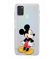 Samsung Galaxy A21s  Kamera Korumalı  Kapak Mickey Mouse Tasarımlı  Şeffaf Kılıf