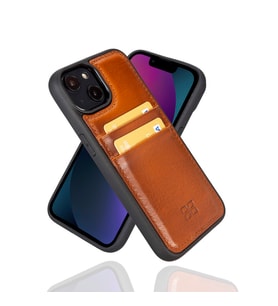 Bouletta Apple iPhone 14 Uyumlu Deri Kartlıklı Arka Kapak RST2EF Taba