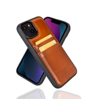 Bouletta Apple iPhone 14 Uyumlu Deri Kartlıklı Arka Kapak RST2EF Taba