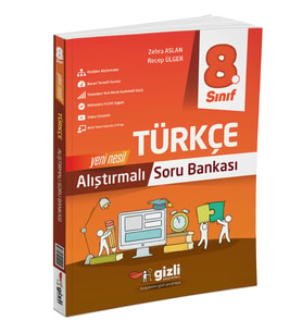 GİZLİ YAYINLARI 8.SINIF ALIŞTIRMALI TÜRKÇE SORU BANKASI