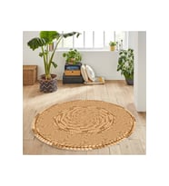 Rovigo Home Dijital Baskı Yıkanabilir Kaymaz Taban Yuvarlak Halı RVG7061-SD327 140x140 cm (Kahverengi)