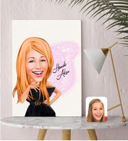 BK Gift Kişiye Özel Karikatürlü Moda İkonu 2 Kanvas Tablo (30x50cm.)