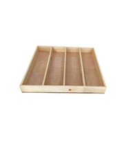 Doğal Ahşap Çekmece Organizer 45x40, 4 Bölmeli, Kepçe, Tahta Kaşık, Maşa