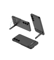 Samsung Galaxy S24 Uyumlu Kılıf Zore Kamera Korumalı Dikey Standlı Ays Kapak (Siyah)