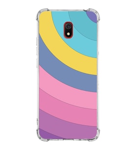 Xiaomi Redmi 8A Köşe Korumalı Antişok Kapak Renk Cümbüşü Tasarımlı Şeffaf Silikon Kılıf