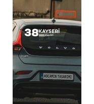 38 Kayseri Hacılar Plaka Kodlu Beyaz Araç Sticker Hacılar İlçe Yazılı Kayseri Özel Tasarım 40x8 cm Şehir ve İlçe Temalı Kaliteli Sticker