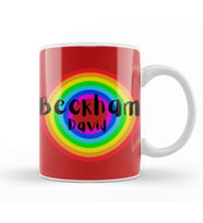 David Beckham   Vintage Retro Rainbow Style Kupa Bardak Porselen
