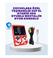 Mey İthalat® Şarjlı Taşınabilir El Oyun Konsolu 400 Oyun