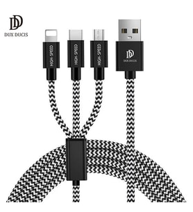 DUX DUCIS 3in1 Usb Type C-İPhone Ve Mikro Kopmaz Usb kablo Hızlı Şarj-(5775) - SSSSSS3019-2950