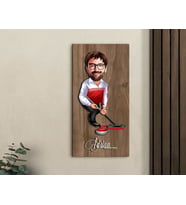 BK Gift Kişiye Özel Curling Karikatürlü Kabartma Figürlü Ahşap Tablo-1, Arkadaşa Hediye, Sevgiliye Hediye, Duvar Dekoru