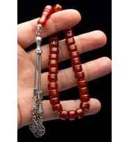 Erkek Osmanlı Tonlarında İran Bağa Bilek Boy Toz Kehribar Tesbih  7x10 mm (Çok Renkli)