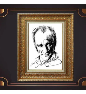 ÖZEL SERİ ALTIN VARAKLI ATATÜRK TABLO S973