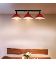 RİOLİHGT MODERN,VİNTAGE,RUSTİK KIRMIZI BAŞLIK 3XE27 METAL PLOFONYER SIRALI AVİZE TABAN UZUNLUK:60CM