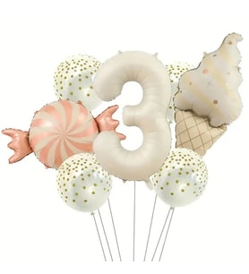 Retro Dondurma Şeker 3 Yaş Folyo Balon Set