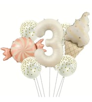 Retro Dondurma Şeker 3 Yaş Folyo Balon Set