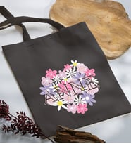 BK Gift Anneler Günü Tasarımlı Antrasit Kumaş Bez Çanta, Baskılı Omuz Çantası, Alışveriş Çantası, Anneler Günü Hediyesi, Anneye Hediye-3