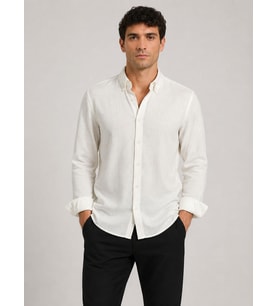 Plus Barkod Uzun Kol Slim Fit Erkek Esnek Gömlek - 7681