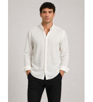 Plus Barkod Uzun Kol Slim Fit Erkek Esnek Gömlek - 7681