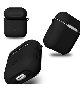Apple Airpods Kılıf Zore Shockproof Silikon Kılıf Siyah
