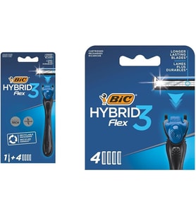 Hybrid 3 Flex 1 Sap & 4 Başlık Erkek Tıraş Bıçağı ve 4'lü Yedek Tıraş Bıçağı Kartuşu Seti