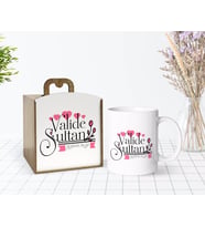 BK Gift Kişiye Özel Ahşap Kutuda Anneler Günü Temalı Valide Sultan Tasarımlı Beyaz Kupa Bardak-2