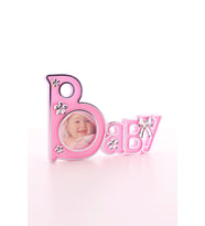 2 Adet Baby Yazılı Sevimli Mini Resim Çerçevesi Pembe