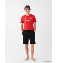 LC WAIKIKI Kırmızı Türkiye Baskılı Erkek Şortlu Pijama Takımı